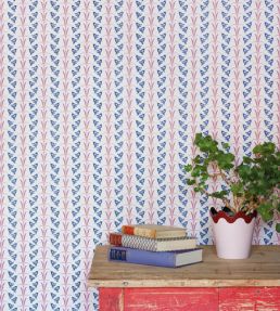 Bluebells Wallpaper by Barneby Gates Blue/Raspberry