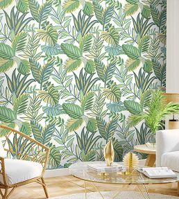 Bold Leaf Wallpaper in Green by Today Interiors | Jane Clayton