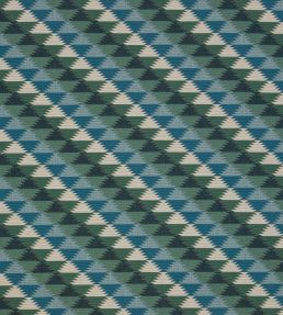 Busy Lizzie Fabric by Christopher Farr Cloth Aqua