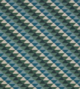 Busy Lizzie Fabric by Christopher Farr Cloth Aqua