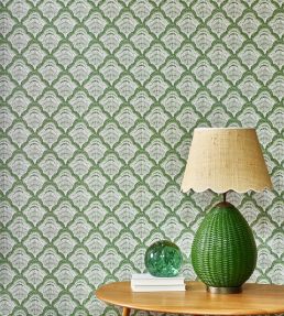 Calico Shell Wallpaper by 1838 Wallcoverings Verde