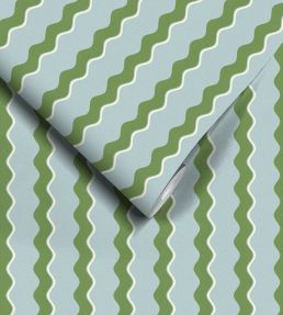 Cari Wave Wallpaper by Woodchip & Magnolia Pacific Blue