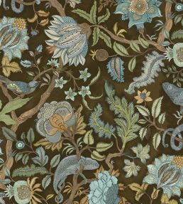 Chameleon Trail Wallpaper by Josephine Munsey Dark Brown and Blue