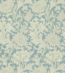 Chrysanthemum Toile Wallpaper by Morris & Co China Blue/Cream
