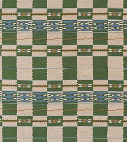 Chubby Check Fabric by Christopher Farr Cloth Green