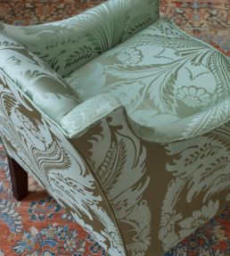 Clandon Damask Fabric by Zoffany Wedgwood Blue