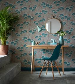 Clarice Wallpaper by 1838 Wallcoverings Cantaloupe