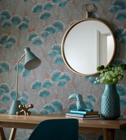 Clarice Wallpaper by 1838 Wallcoverings Cantaloupe