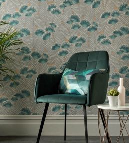 Clarice Wallpaper by 1838 Wallcoverings Emerald
