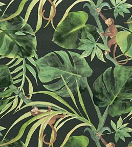 Monkey Business Fabric by Clarke & Clarke Charcoal