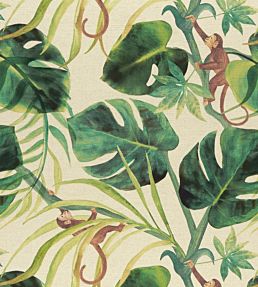 Monkey Business Fabric by Clarke & Clarke Natural