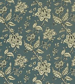 Palampore Fabric by Clarke & Clarke in Denim | Jane Clayton