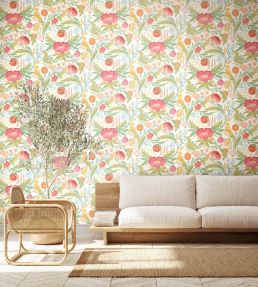 Clementine Wallpaper by Ohpopsi Blossom & Sage