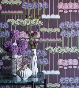 Allium Wallpaper by Cole & Son Mulberry & Heather on Violet