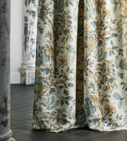 Coromandel Print Fabric by Zoffany Empire Grey
