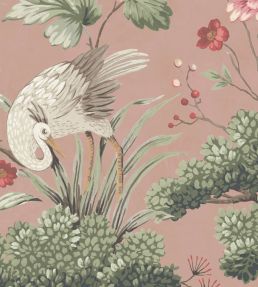 Crane Bird Fabric by Woodchip & Magnolia Pink