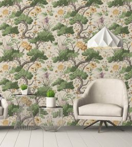 Crane Bird Wallpaper by Woodchip & Magnolia Buttercup Yellow/Cream