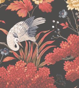 Crane Bird Wallpaper by Woodchip & Magnolia Japanese Red