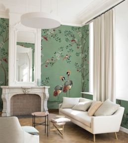 Crowned Crane Mural by Coordonne Turquoise
