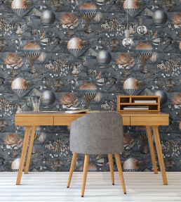 Curious Skies Wallpaper by Brand McKenzie Midnight Blue