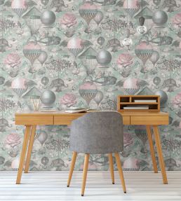 Curious Skies Wallpaper by Brand McKenzie Pink / Aqua