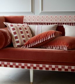 Dacca Fabric by James Hare Red/Pink