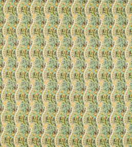 Daffodil Fabric by Morris & Co Cove Blue/Chocolate
