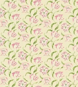Dancing Tulips Fabric by Sanderson Red/Cream
