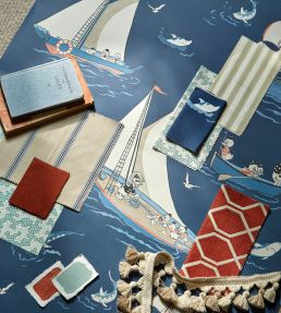 Donald Nautical Fabric by Sanderson Sea Salt