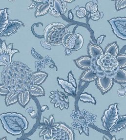Doris Jacobean Wallpaper by Woodchip & Magnolia Blue on Blue