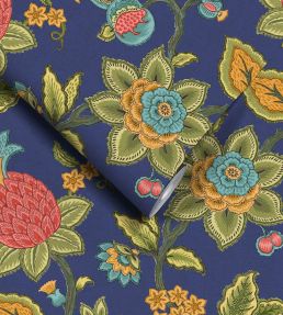 Doris Jacobean Wallpaper by Woodchip & Magnolia Ink Blue