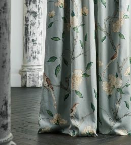 Eleonora Print Fabric by Zoffany Evergreen