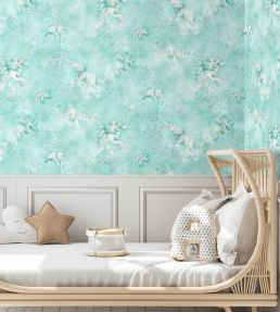 Elephant Breaststroke Wallpaper by Brand McKenzie Aqua