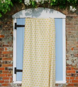 Elephant Palm Fabric by Barneby Gates Ochre / Blue