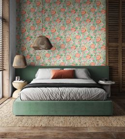 Emily Rose Wallpaper by Ohpopsi Mint & Peach