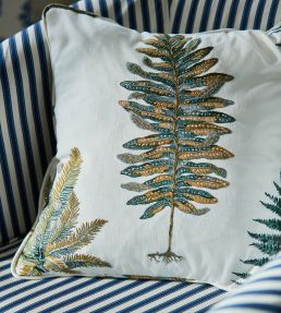 Fernery Embroidery Fabric by Sanderson Botanical Green