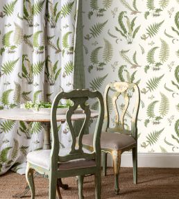 Ferns Embroidery Fabric by GP & J Baker Green/Natural