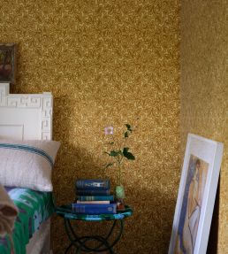 Feuille Wallpaper by Farrow & Ball Parma Gray / Cooks Blue