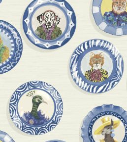 Fine China Wallpaper by Brand McKenzie Blue & White