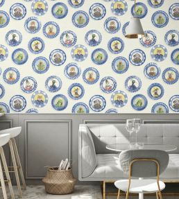 Fine China Wallpaper by Brand McKenzie Blue & White