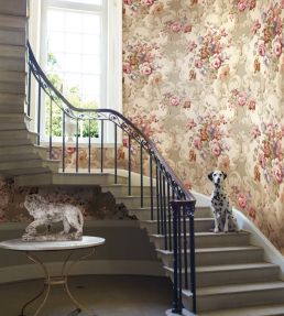 Floral Rococo Wallpaper by Mulberry Home Blue