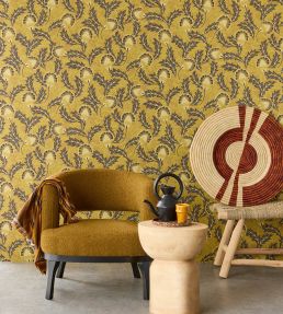Flowers of Africa Wallpaper by Eijffinger Yellow/Ocher