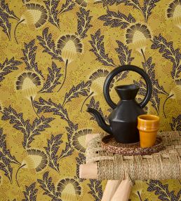 Flowers of Africa Wallpaper by Eijffinger Yellow/Ocher