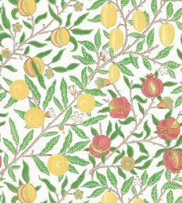 Fruit Wallpaper by Morris & Co Leaf Green / Madder