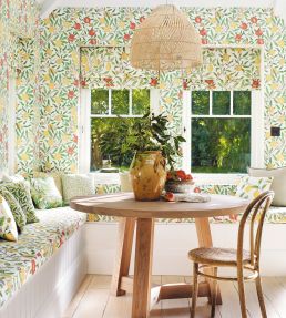 Fruit Wallpaper by Morris & Co Leaf Green / Madder