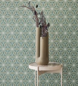 Geo Floral Wallpaper by Eijffinger Green