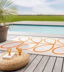Orla Kiely Giant Linear Stem Outdoor rug Persimmon 460703-140200 Persimmon