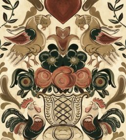 Goldene Henne Wallpaper by MINDTHEGAP Taupe/Ochre/Red/Green