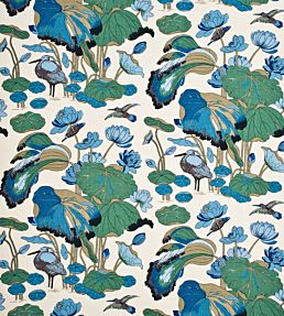 Nympheus Linen Fabric by GP & J Baker Aqua/Teal