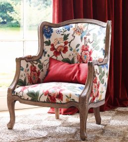 Persian Pomegranate Fabric by GP & J Baker Red/Indigo/Stone